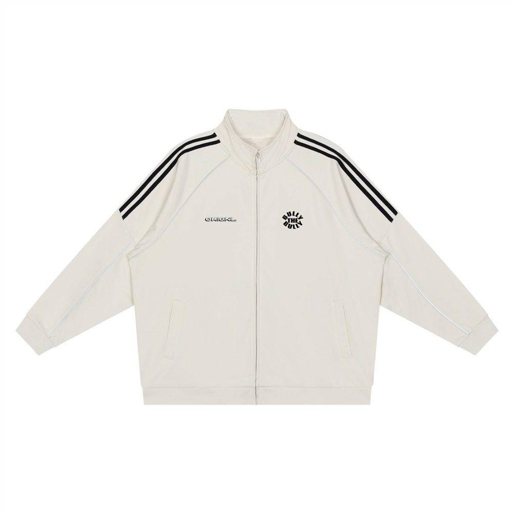 Minimalistic Luxuy Cream Track Jacket with Black Accents ORIGNL™ BULLY THE BULLY
